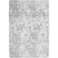 vidaXL Hoogpolig vloerkleed NAVARRA 160x230 cm polyester lichtgrijs
