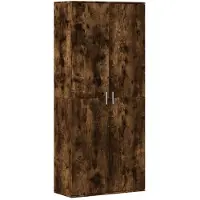 vidaXL Hoge kast 80x35x180 cm bewerkt hout gerookt eikenkleurig