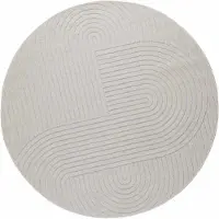 vidaXL Vloerkleden Rond PALMERAS Crème Ø 200 CM Polyester
