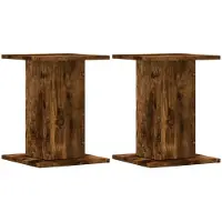 vidaXL Plantenstandaards 2 st 30x30x40 cm bewerkt hout gerookt eiken