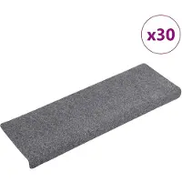 vidaXL Trapmatten Zelfklevend 30 stuks 65x21x4 cm Lichtgrijs