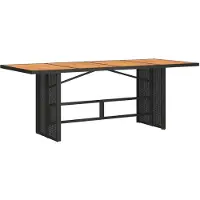 vidaXL Tuintafel met acaciahouten blad, 190x80x74 cm, polyrotan