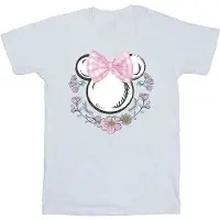 Disney Meisjes Minnie Mouse Strikjes & Bloemen Katoenen T-shirt (Wit)