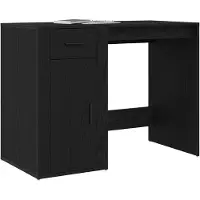 vidaXL Bureau Zwart Eiken 100 x 49 x 74 cm Bewerkt hout