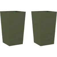 vidaXL Plantenbakken 2 st 45x45x75 cm staal olijfgroen