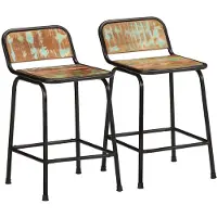 vidaXL Barkrukken 2 st 46x35,5x70 cm massief gerecycled hout