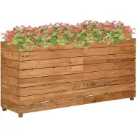 vidaXL Verhoogde plantenbak, 150x40x72 cm, teakhout en staal