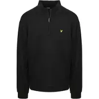 Lyle & Scott katoenen loopback sweatshirt met 1/4 rits - zwart