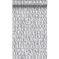 Origin Wallcoverings behang oude ijzeren zetletters lichtgrijs - 347594 - 53 cm x 10,05 m