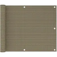 vidaXL Balkonscherm 75x300 cm HDPE taupe