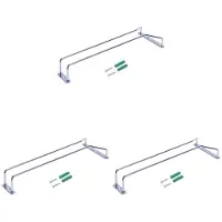Exogio 3X Glass Wine Champagne Cup Hangers Rack Holder with Screws (Silver)