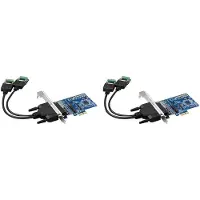 Jojomino 2X PCI-E Naar RS485/422-Uitbreidingskaart Industriële Kwaliteit Seriële Kaartconverter met Spanningsonderdrukkingsbeveiliging, 2 Poorten