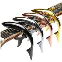 Jojomino 4-Delige Metalen Capo voor Akoestische en Elektrische Gitaar, met Clip voor Toonvariatie, Gemaakt van Zinklegering, Accessoires voor