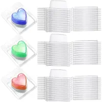 Jojomino 150 Verpakkingen Wax Melts-Containers, Wax Melt Enkele Vierkante Clamshell-Vorm Doorzichtig Enkel Vierkant, Lege Plastic Wax Melt-Vorm