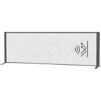 MAUL akoestische tafelafscheiding MAULconnecto, poten, B 1600 x D 40 x H 500 mm, akoestisch vlies/aluminium/staal, vlies lichtgrijs/profiel antraciet
