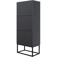 NADUVI Collection Schoenenkast Vesper | mdf zwart 50x125x30 cm schoenenkasten | NADUVI
