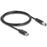 DeLOCK USB-C - DC plug kabel | 5,5 x 2,1mm | max. 5V/1,5A (7,5W) | zwart | 1 meter