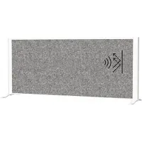 MAUL akoestische tafelafscheiding MAULconnecto, poten, B 1200 x D 40 x H 500 mm, akoestisch vlies/aluminium/staal, vlies donkergrijs/profiel wit