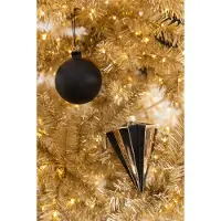 J-Line kerstbal Diamant Gestreept - glas - goud/zwart - doos van 4