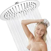 Auralum Max Regendouchekop Ø 20 cm - 8 Inch Hoofddouche Rond - Waterbesparende Douchekop - Hoge Waterdruk - Anti-kalk - RVS Chroom