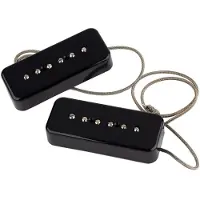 Lollar P-90 Soapbar single coil pickups, hals en brug, zwart (2 x)