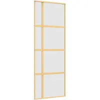 vidaXL Schuifdeur 76x205 cm mat ESG-glas en aluminium goudkleurig