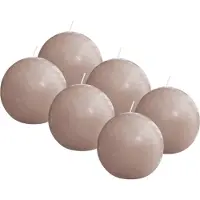 Bolsius - Glanzende bolkaarsen - 6 Stuks - lichtroze - 7cm - 16 Branduren