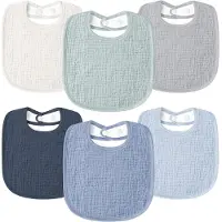 Snq Zachte Baby Slabbetjes van Musselinstof 6 Stuks - Vierkante Verstelbare Bandana Slabbetjes voor Meisjes en Jongens - Absorberend en Ademend - Ideaal voor Speeksel, Voeding en Eerste Tanden