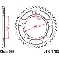 JT Sprockets 525 Jtr1792.45zbk Steel Achtertandwiel