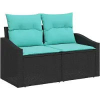 vidaXL Tuin Sofa Grijs 123 x 62 x 69 cm poly rattan