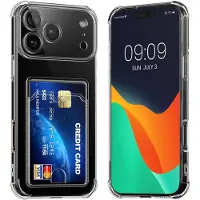 Kwmobile Hoesje met kaarthouder voor Apple iPhone 17 Pro Max - telefoonhoesje met kaartsleuf - Soft Case - beschermhoesje in transparant
