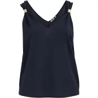We fashion - Dames top met gouden accenten - Curve - Regular fit - Donkerblauw - LENZING ECOVERO viscose - Plus Size Maat: 46