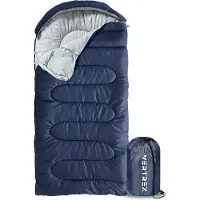 VERTREX Tri-Season Adventure Mummy Slaapzak - Slaapzakken Volwassenen - Kamperen - Blauw