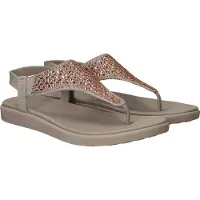 SKECHERS Teenslipper 'Meditation Luxe' greige / lichtoranje