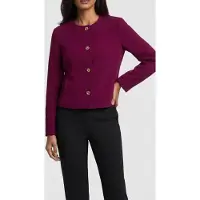 Calvin Klein Eu Stretch Crepe Jacket Berry Glaze Maat: 12 | Blazers Outlet | Dames | Roze