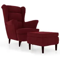 vidaXL Fauteuil met voetenbank fluweel wijnrood