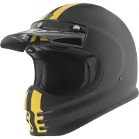 Bogotto V381 Schergo Fiberglass Mat Zwart Geel Motorhelm Maat XS
