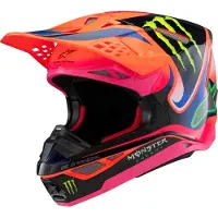 Alpinestars S-M10 Deegan Oranje Fluo Paars Roze Fluo Offroad Helm Maat S