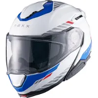 NEXX X.Lifetour Globe, opklapbare helm ,Wit/Zilver/Blauw/Rood ,M