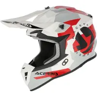 Acerbis Linear Graphic Wit Rood Grijze Crosshelm Maat 2XL