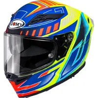 Suomy Stellar 2 Deepspace, integraalhelm ,Mat Blauw/Geel/Rood ,S