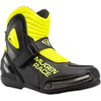 MUGENRACE Hurry Zwart Neon Gele Geperforeerde Motorschoenen Maat 38
