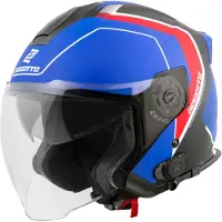 Bogotto H586 BT Illus Zwart Rood Blauw Bluetooth Jethelm Maat XS