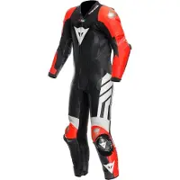 Dainese Mugello 3 D-Air Perforated Zwart Fluo Rood Wit 1-Delig Motorpak Maat 60