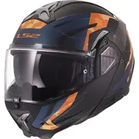 LS2 Helmets LS2 FF910 Advant II Glide, opklapbare helm, zwart/oranje, maat 2XL (63/64)