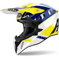 Airoh Wraaap Feel Geel Blauw Offroad Helm Maat XS