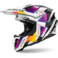 Airoh Twist 3 Rainbow Wit Paars Offroad Helm Maat 2XL