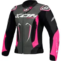 Ixon Vortex 3 JKT L Zwart Roze Wit Dames Leren Motorjas Maat 2XL