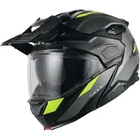 NEXX X.Lifecountry Terra Carbon Mat Grijs Neon Geel Systeemhelm Maat XL