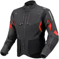 Rebelhorn Hiker 4, waterdichte motorfietsjas, textiel, zwart/grijs/rood, maat XL